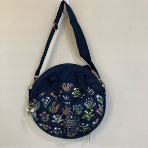 Embroidery Project Case Carrying Tote Sewing Crafts Storage Denim Wildflower